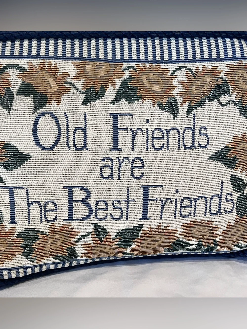 Vintage Old Friends Are The Best Friends Tapestry Pillow
